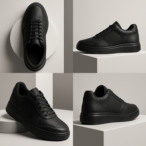 BODYFEAT Men's Sneakers – Lightweight Casual Athletic Walking Shoes, Breathable Lace-Up Fashion Sneakers for Everyday Wear-Shoes-BODYFEAT-6-Black-Slumber Sphere
