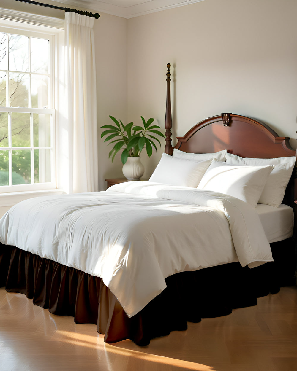 Chocolate Glaze- Ultra-Soft Microfiber Ruffled Bed Skirt- Chocolate Brown-Bed Skirts-Shreem Linen-Slumber Sphere