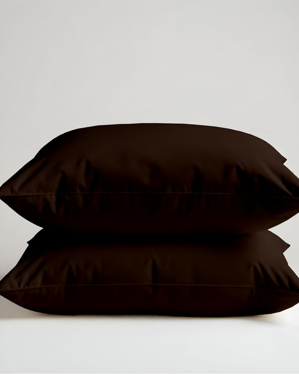 CloudCotton - Set of 2 Piece Pillow Cover with Ultra-Soft & Silky in Chocolate Brown-Pillowcases-Cottingon-Slumber Sphere
