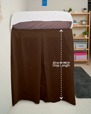 SmartPleat – Microfiber 1 Piece Pleated Dorm Bed Skirt - Chocolate Brown-Bed Skirts-Shreem Linen-Slumber Sphere
