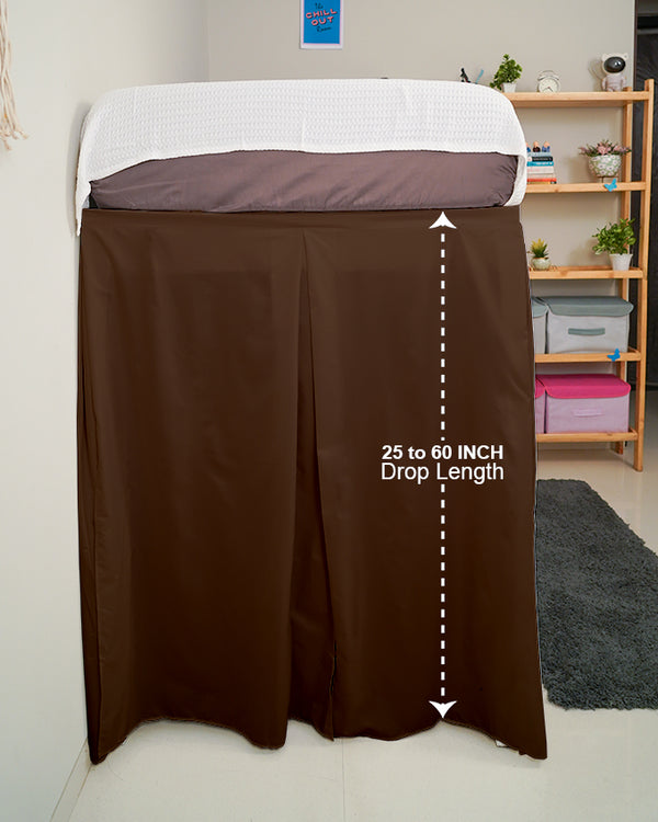 SmartPleat – Microfiber 1 Piece Pleated Dorm Bed Skirt - Chocolate Brown-Bed Skirts-Shreem Linen-Slumber Sphere