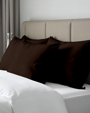 CloudCotton - Set of 2 Piece Pillow Cover with Ultra-Soft & Silky in Chocolate Brown-Pillowcases-Cottingon-Slumber Sphere