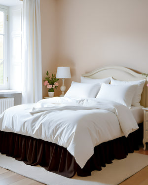 Chocolate Glaze- Ultra-Soft Microfiber Ruffled Bed Skirt- Chocolate Brown-Bed Skirts-Shreem Linen-Slumber Sphere