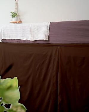 SmartPleat – Microfiber 1 Piece Pleated Dorm Bed Skirt - Chocolate Brown-Bed Skirts-Shreem Linen-Slumber Sphere