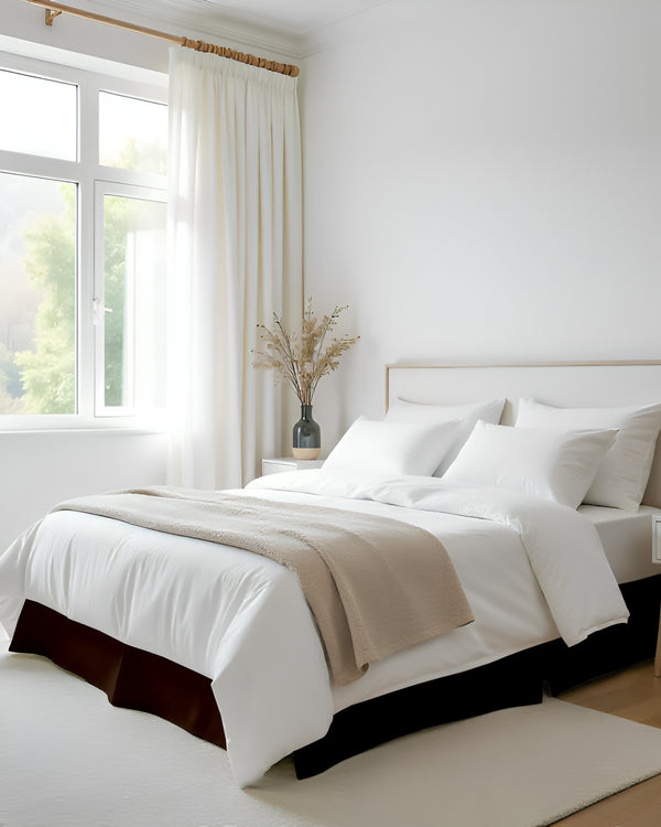 Neatflair Pleated Bed Skirt- 1 Piece, Chocolate-Bed Skirts-Shreem Linen-Slumber Sphere