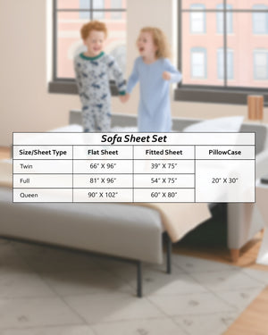 FoldEase Murphy Bed 4 Piece Sheet Set- Sage
