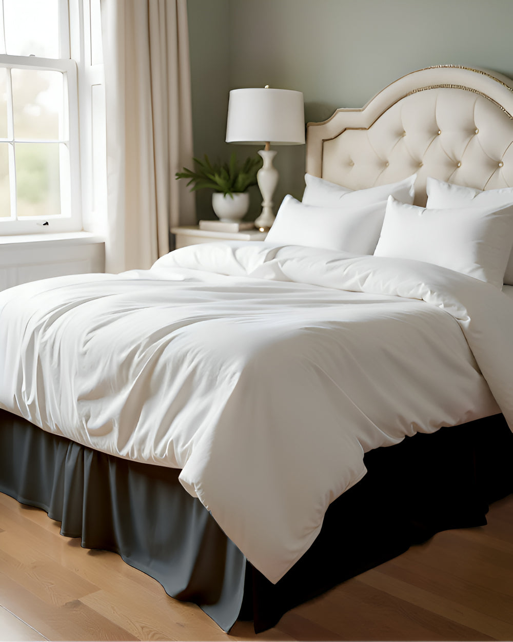 Neatflair Pleated Bed Skirt- 1 Piece, Dark Gray-Bed Skirts-Shreem Linen-Slumber Sphere