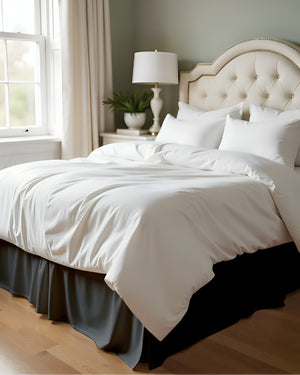 Neatflair Pleated Bed Skirt- 1 Piece, Dark Gray-Bed Skirts-Shreem Linen-Slumber Sphere
