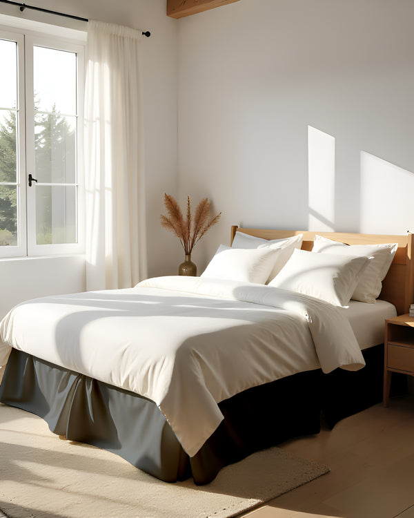 Neatflair Pleated Bed Skirt- 1 Piece, Dark Gray-Bed Skirts-Shreem Linen-Slumber Sphere