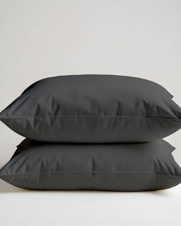 CloudCotton - Set of 2 Piece Pillow Cover with Smooth & Luxurious Touch in Dark Grey-Pillowcases-Cottingon -Slumber Sphere