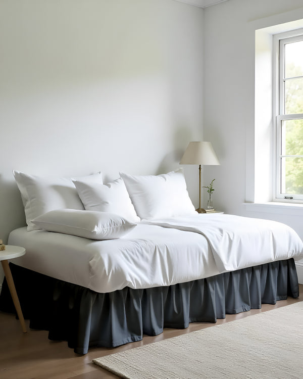 Blend of Midnight Hues Ruffle Daybed Skirt – Dark Grey Hue-Bed Skirts-Shreem Linen-Slumber Sphere