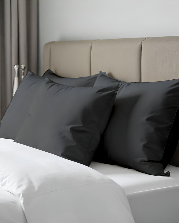 CloudCotton - Set of 2 Piece Pillow Cover with Smooth & Luxurious Touch in Dark Grey-Pillowcases-Cottingon -Slumber Sphere