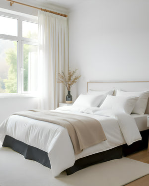 Neatflair Pleated Bed Skirt- 1 Piece, Dark Gray-Bed Skirts-Shreem Linen-Slumber Sphere