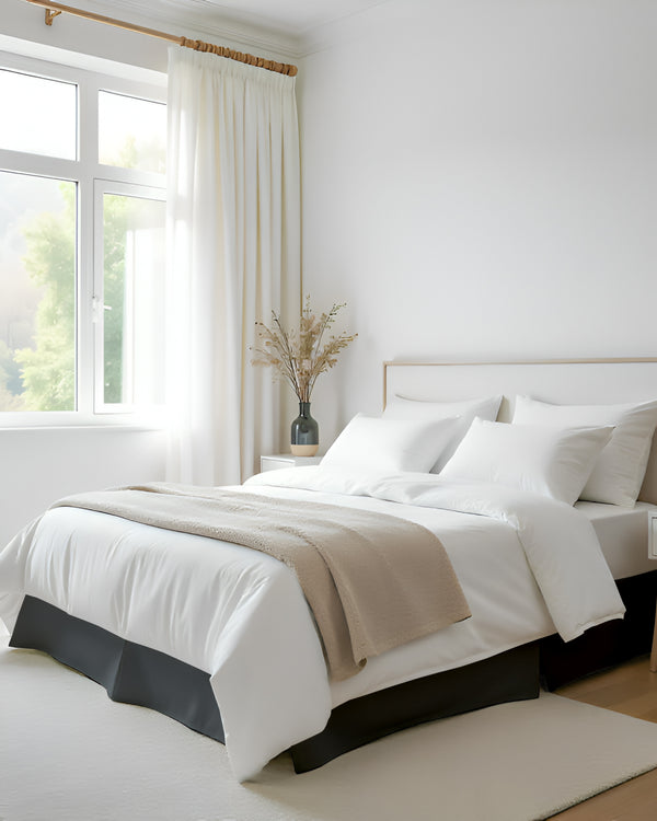 Neatflair Pleated Bed Skirt- 1 Piece, Dark Gray-Bed Skirts-Shreem Linen-Slumber Sphere