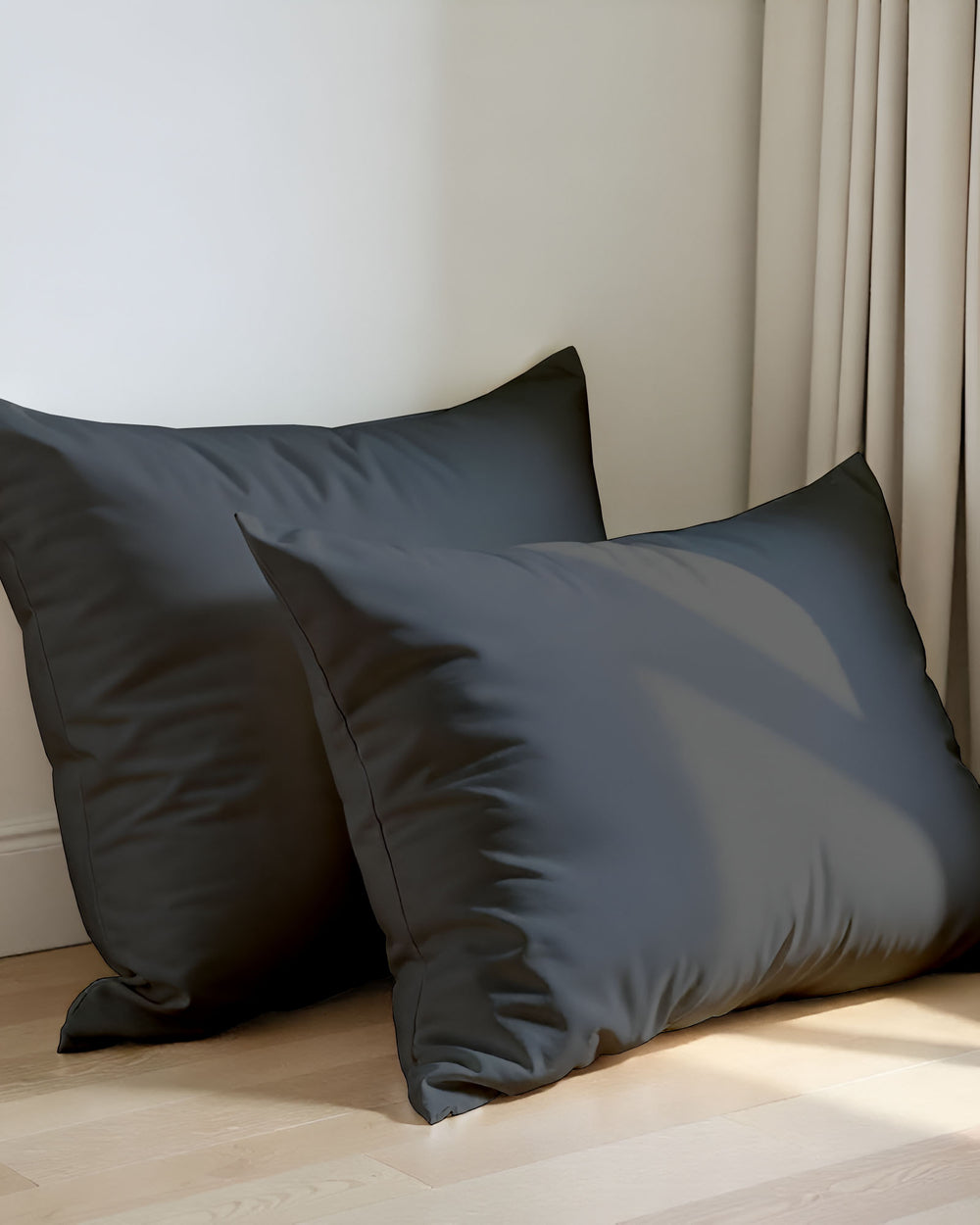CloudCotton - Set of 2 Piece Pillow Cover with Smooth & Luxurious Touch in Dark Grey-Pillowcases-Cottingon -Slumber Sphere