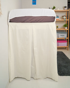 SmartPleat – Microfiber 1 Piece Pleated Dorm Bed Skirt - Ivory-Bed Skirts-Shreem Linen-Slumber Sphere