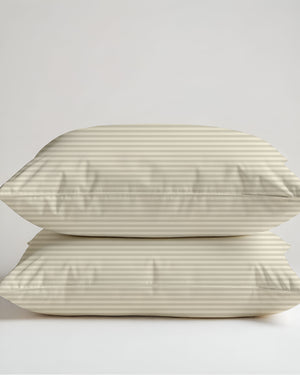 Butterscotch Mist Ivory Striped 2 Piece Pillow Covers-Pillowcases-Cottingon-Slumber Sphere