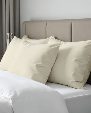 CloudCotton - Set of 2 Piece Pillow Cover with Elegant & Silky Feel in Ivory-Pillowcases-Cottingon -Slumber Sphere