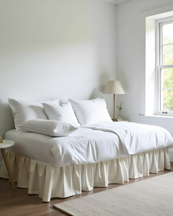 Cream Cloud Ruffle Daybed Skirt – Pure Ivory Grace-Bed Skirts-Shreem Linen-Slumber Sphere