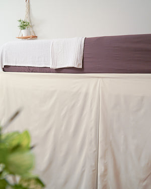 SmartPleat – Microfiber 1 Piece Pleated Dorm Bed Skirt - Ivory-Bed Skirts-Shreem Linen-Slumber Sphere