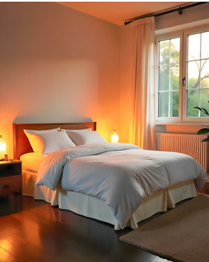 Neatflair Pleated Bed Skirt- 1 Piece, Ivory-Bed Skirts-Shreem Linen-Slumber Sphere