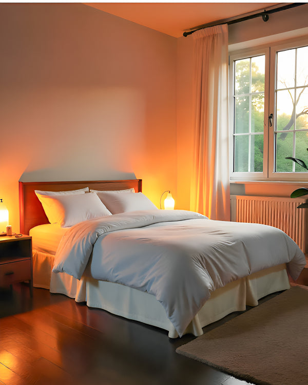 Neatflair Pleated Bed Skirt- 1 Piece, Ivory-Bed Skirts-Shreem Linen-Slumber Sphere