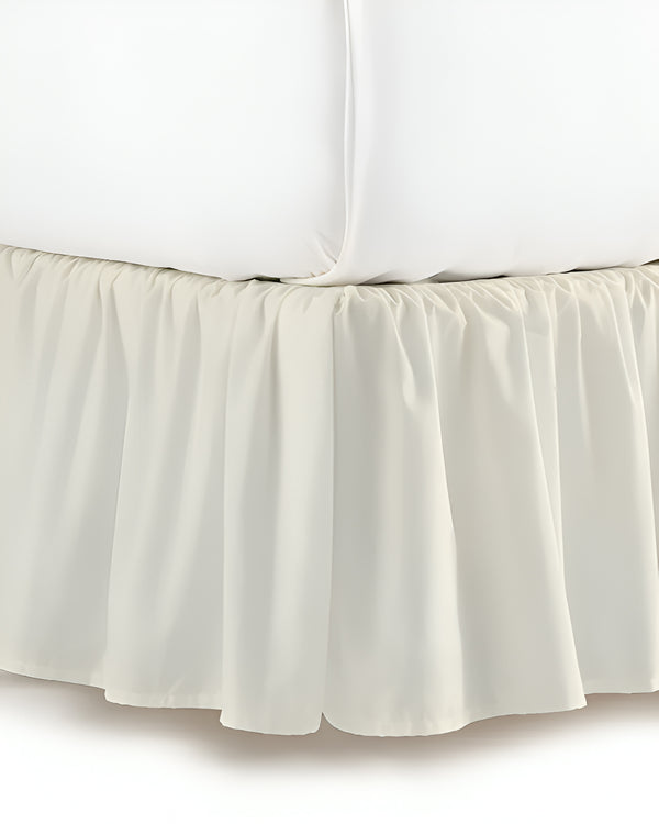 Vintage Touch- Ultra-Soft Microfiber Ruffled Bed Skirt- Ivory-Bed Skirts-Shreem Linen-Slumber Sphere