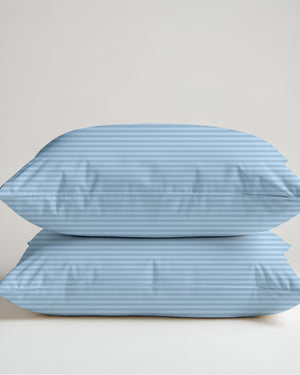 SkyWhisper Light Blue Striped 2 Piece Pillow Covers-Pillowcases-Cottingon-Slumber Sphere
