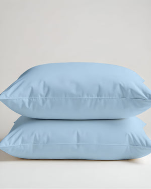 CloudCotton - Set of 2 Piece Pillow Cover with Soft Shine & Smooth Comfort in Light Blue-Pillowcases-Cottingon-Slumber Sphere