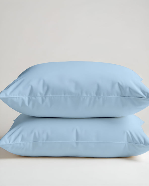 CloudCotton - Set of 2 Piece Pillow Cover with Soft Shine & Smooth Comfort in Light Blue-Pillowcases-Cottingon-Slumber Sphere