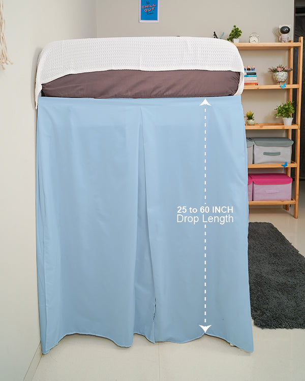 SmartPleat – Microfiber 1 Piece Pleated Dorm Bed Skirt - Light Blue-Bed Skirts-Shreem Linen-Slumber Sphere