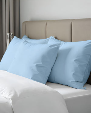 CloudCotton - Set of 2 Piece Pillow Cover with Soft Shine & Smooth Comfort in Light Blue-Pillowcases-Cottingon-Slumber Sphere