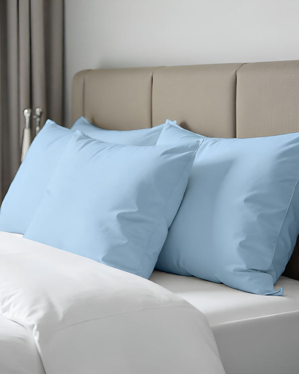 CloudCotton - Set of 2 Piece Pillow Cover with Soft Shine & Smooth Comfort in Light Blue-Pillowcases-Cottingon-Slumber Sphere