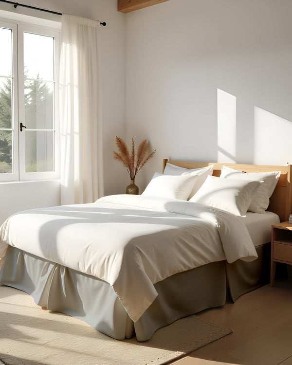 Neatflair Pleated Bed Skirt- 1 Piece, Light Gray-Bed Skirts-Shreem Linen-Slumber Sphere