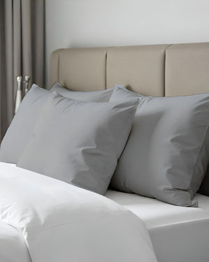 CloudCotton - Set of 2 Piece Pillow Cover with Subtle Shine & Gentle Texture in Light Grey-Pillowcases-Cottingon-Slumber Sphere