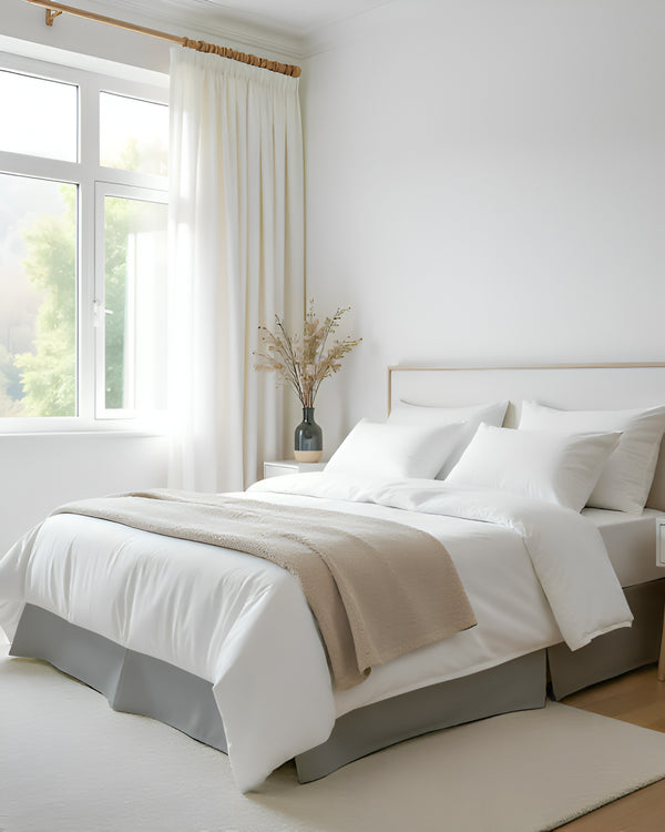 Neatflair Pleated Bed Skirt- 1 Piece, Light Gray-Bed Skirts-Shreem Linen-Slumber Sphere