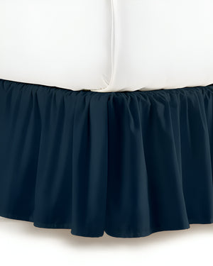 Midnight Sky- Ultra-Soft Microfiber Ruffled Bed Skirt- Navy Blue-Bed Skirts-Shreem Linen-Slumber Sphere