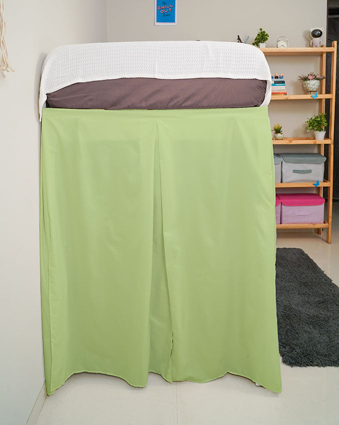 SmartPleat – Microfiber 1 Piece Pleated Dorm Bed Skirt - Sage-Bed Skirts-Shreem Linen-Slumber Sphere