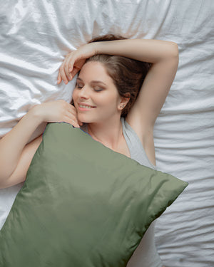 CloudCotton - Set of 2 Piece Pillow Cover with Calm Hue with Luxurious Sheen in Sage-Pillowcases-Cottingon-Slumber Sphere
