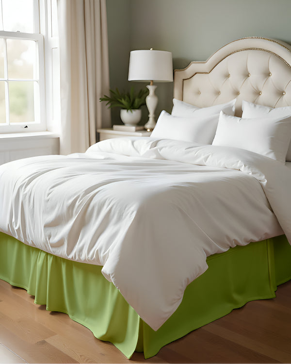 Neatflair Pleated Bed Skirt- 1 Piece, Sage Green-Bed Skirts-Shreem Linen-Slumber Sphere