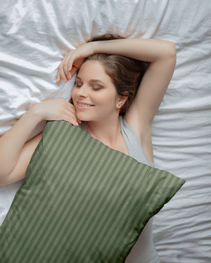 Herbal Calm Sage Striped 2 Piece Pillow Covers-Pillowcases-Cottingon-Slumber Sphere