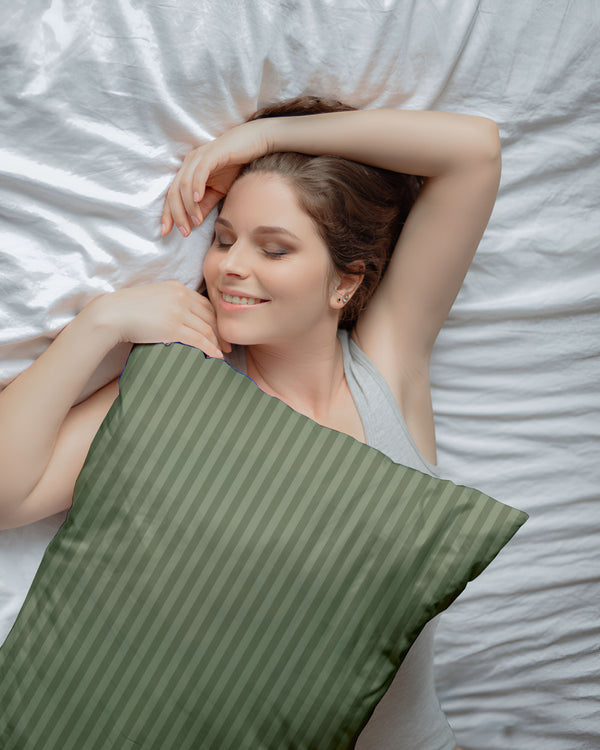 Herbal Calm Sage Striped 2 Piece Pillow Covers-Pillowcases-Cottingon-Slumber Sphere