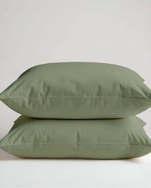 CloudCotton - Set of 2 Piece Pillow Cover with Calm Hue with Luxurious Sheen in Sage-Pillowcases-Cottingon-Slumber Sphere