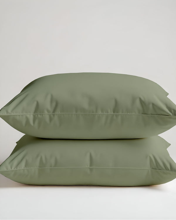 CloudCotton - Set of 2 Piece Pillow Cover with Calm Hue with Luxurious Sheen in Sage-Pillowcases-Cottingon-Slumber Sphere
