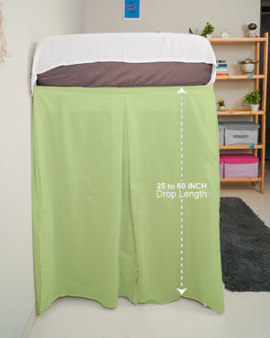 SmartPleat – Microfiber 1 Piece Pleated Dorm Bed Skirt - Sage-Bed Skirts-Shreem Linen-Slumber Sphere