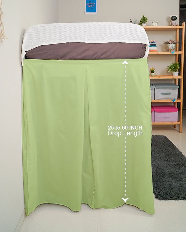 SmartPleat – Microfiber 1 Piece Pleated Dorm Bed Skirt - Sage-Bed Skirts-Shreem Linen-Slumber Sphere