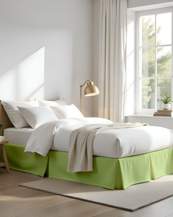 Neatflair Pleated Bed Skirt- 1 Piece, Sage Green-Bed Skirts-Shreem Linen-Slumber Sphere