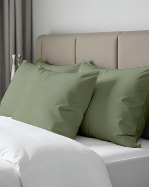 CloudCotton - Set of 2 Piece Pillow Cover with Calm Hue with Luxurious Sheen in Sage-Pillowcases-Cottingon-Slumber Sphere