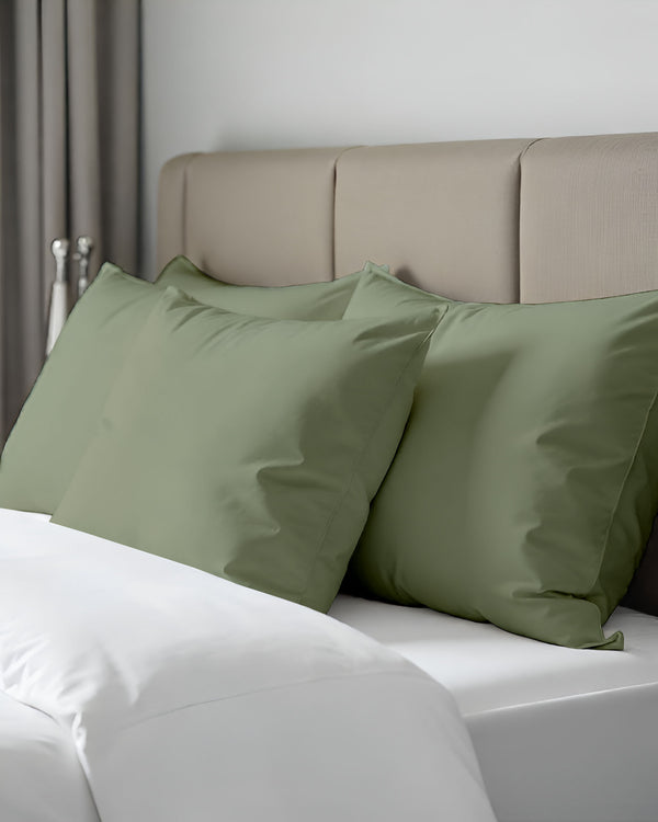 CloudCotton - Set of 2 Piece Pillow Cover with Calm Hue with Luxurious Sheen in Sage-Pillowcases-Cottingon-Slumber Sphere