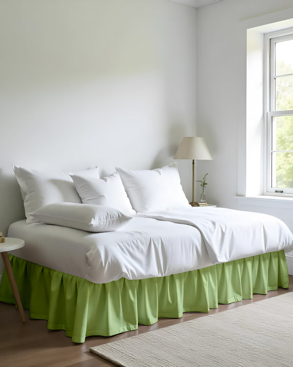 Sage Bloom Daybed Skirt – Elegant Ruffles in Soothing Green-Bed Skirts-Shreem Linen-Slumber Sphere